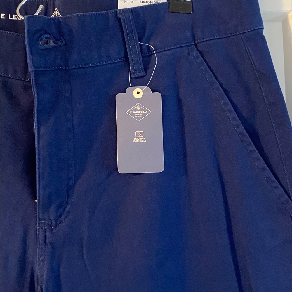 Women’s St John’s Bay Navy Blue wide leg trousers NWT - Picture 2 of 6